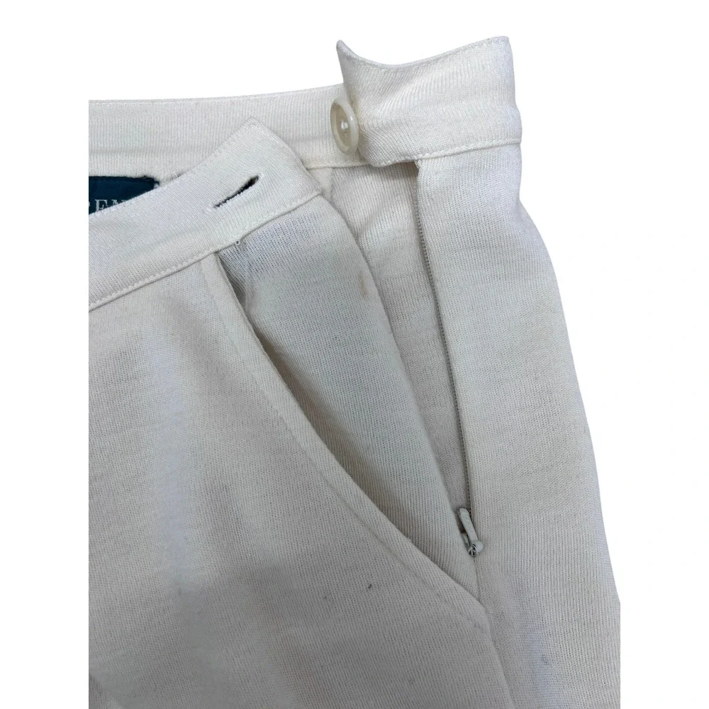 Lauren Ralph Lauren Pants Womens PS Cream Excellent Wool Blend Knit Straight Leg